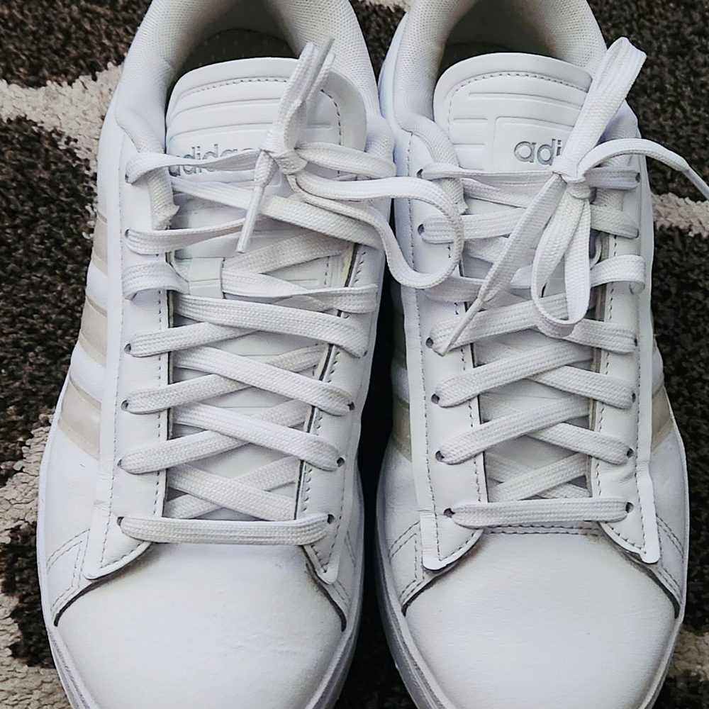 adidas White Classic Lace-Up Sneakers